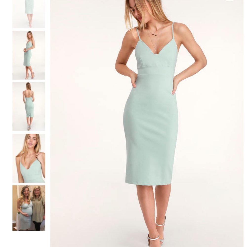 Lulu's Don't Tell 'Em Light Blue Bodycon Midi Dress